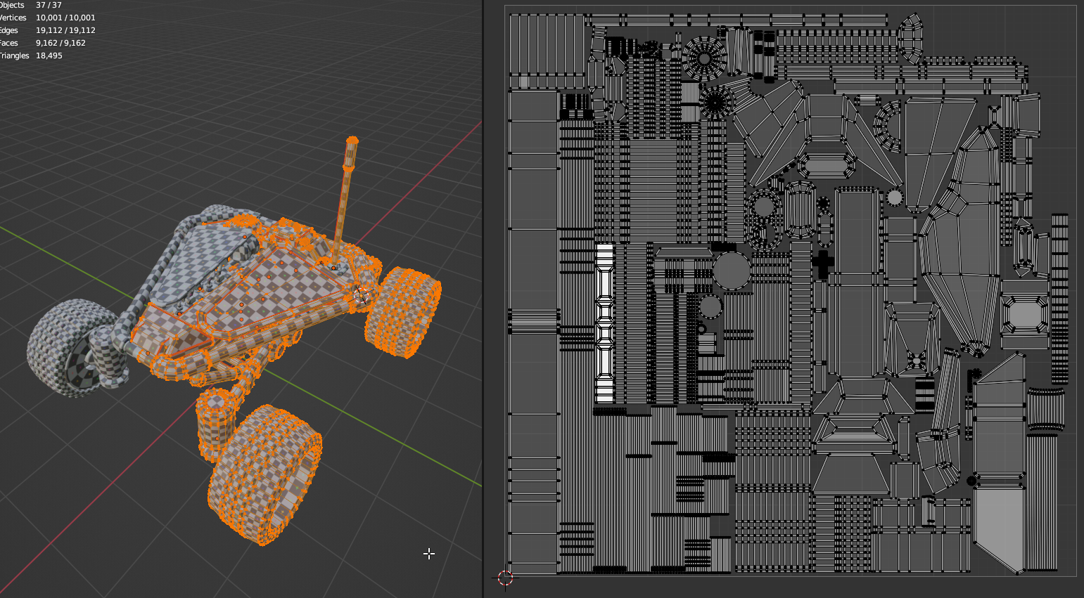 Vehicle and environment in Blender